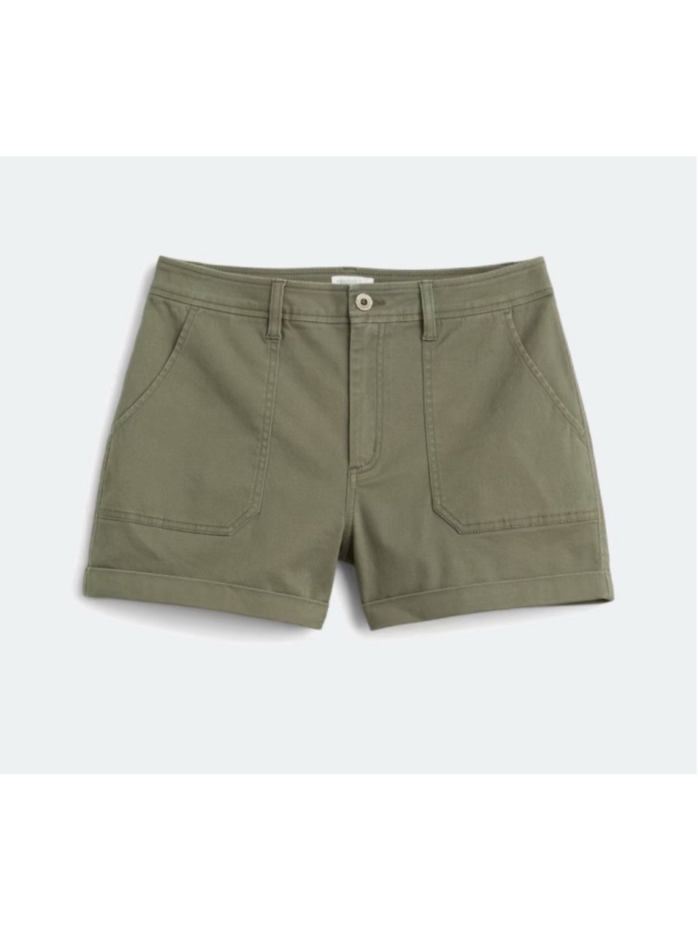 Market & Spruce Women’s Olive Green Chino Shorts Size 18W Stretch Rolled Hem